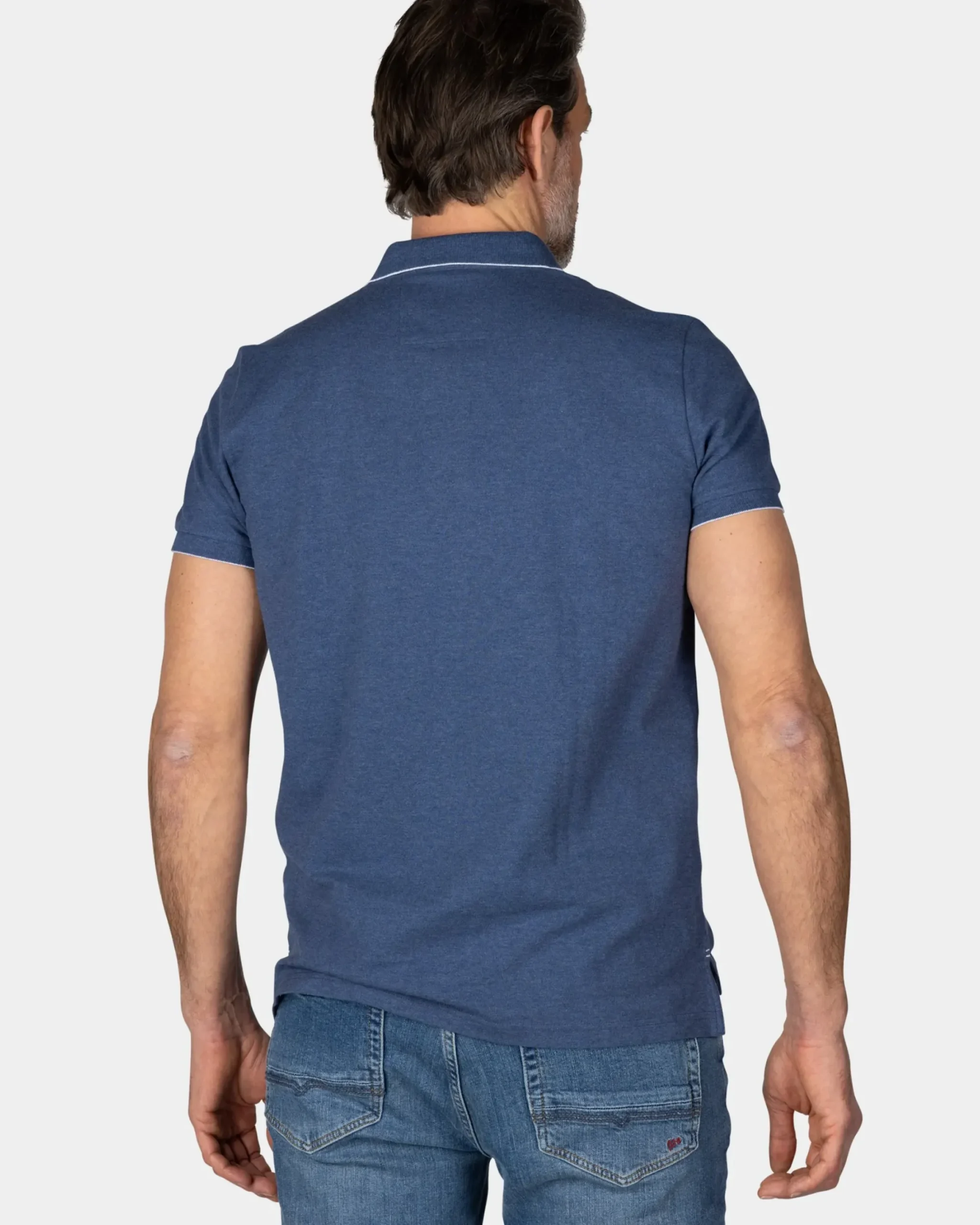 Navy katoenen polo