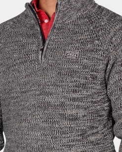 Navy katoenen trui met halve rits - Winter Navy