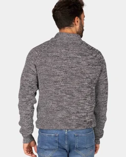 Navy katoenen trui met halve rits - Winter Navy