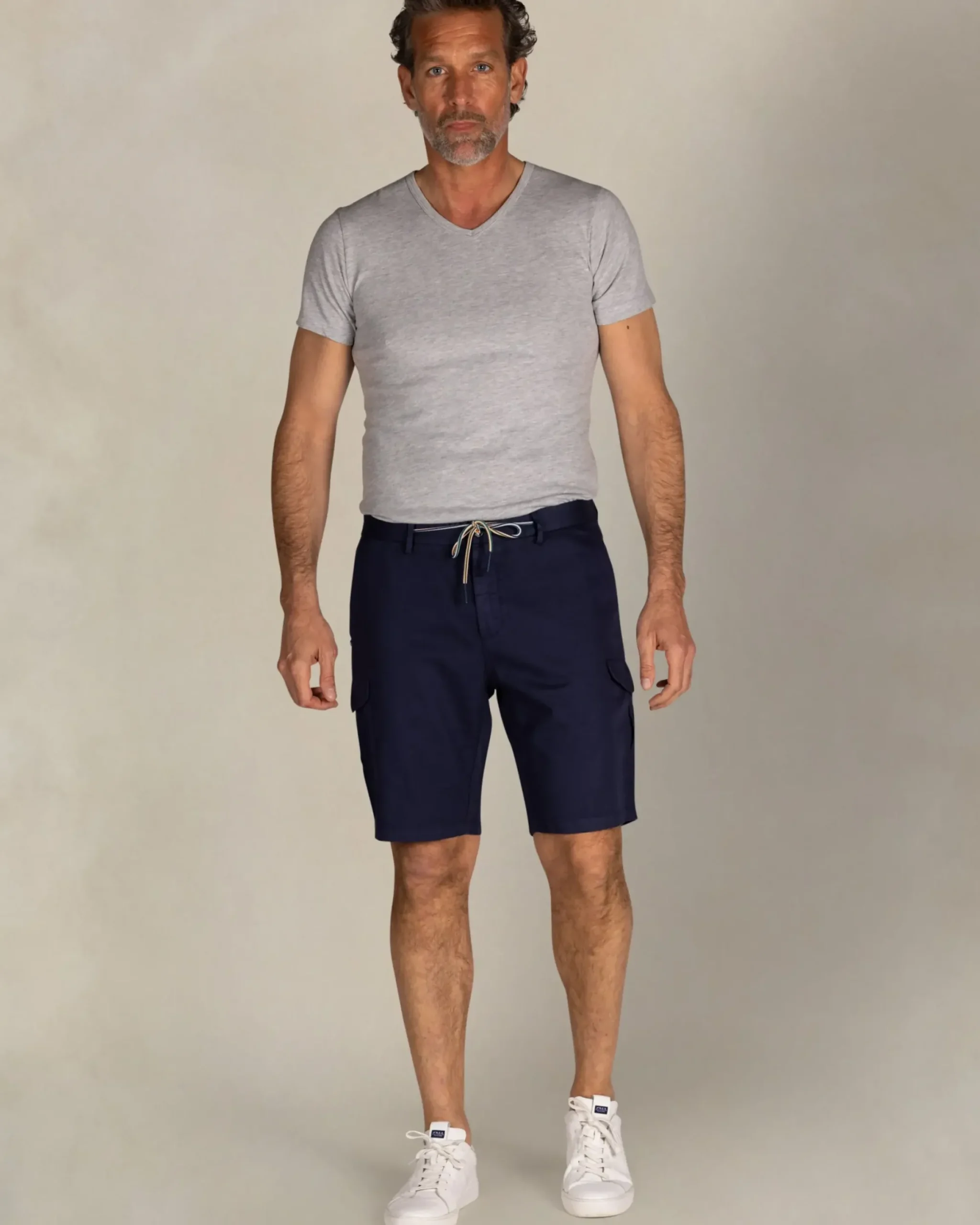 Navy linnen cargo shorts