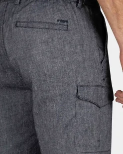 Navy linnen chino short