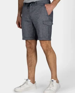Navy linnen chino short