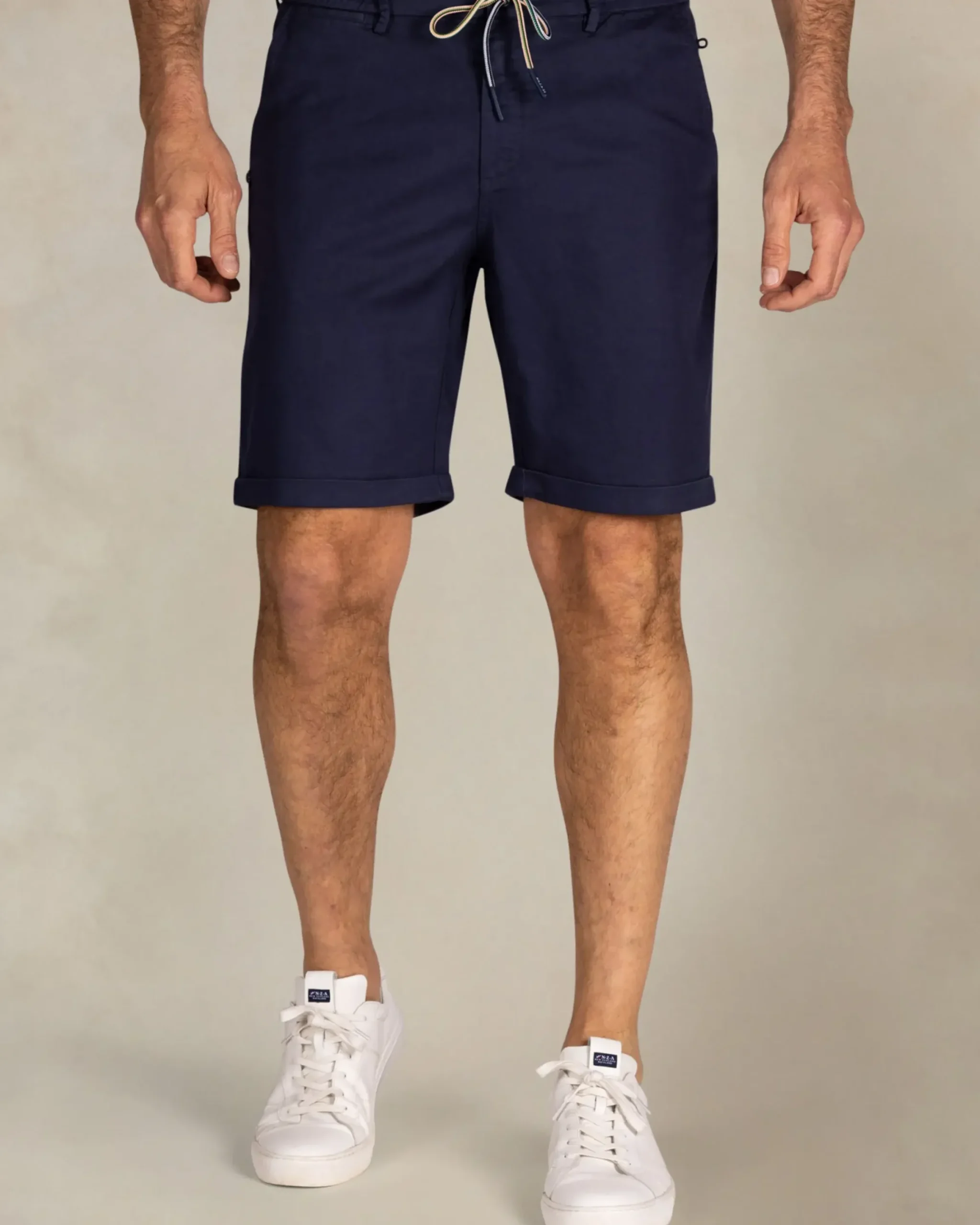 Navy linnen chino shorts