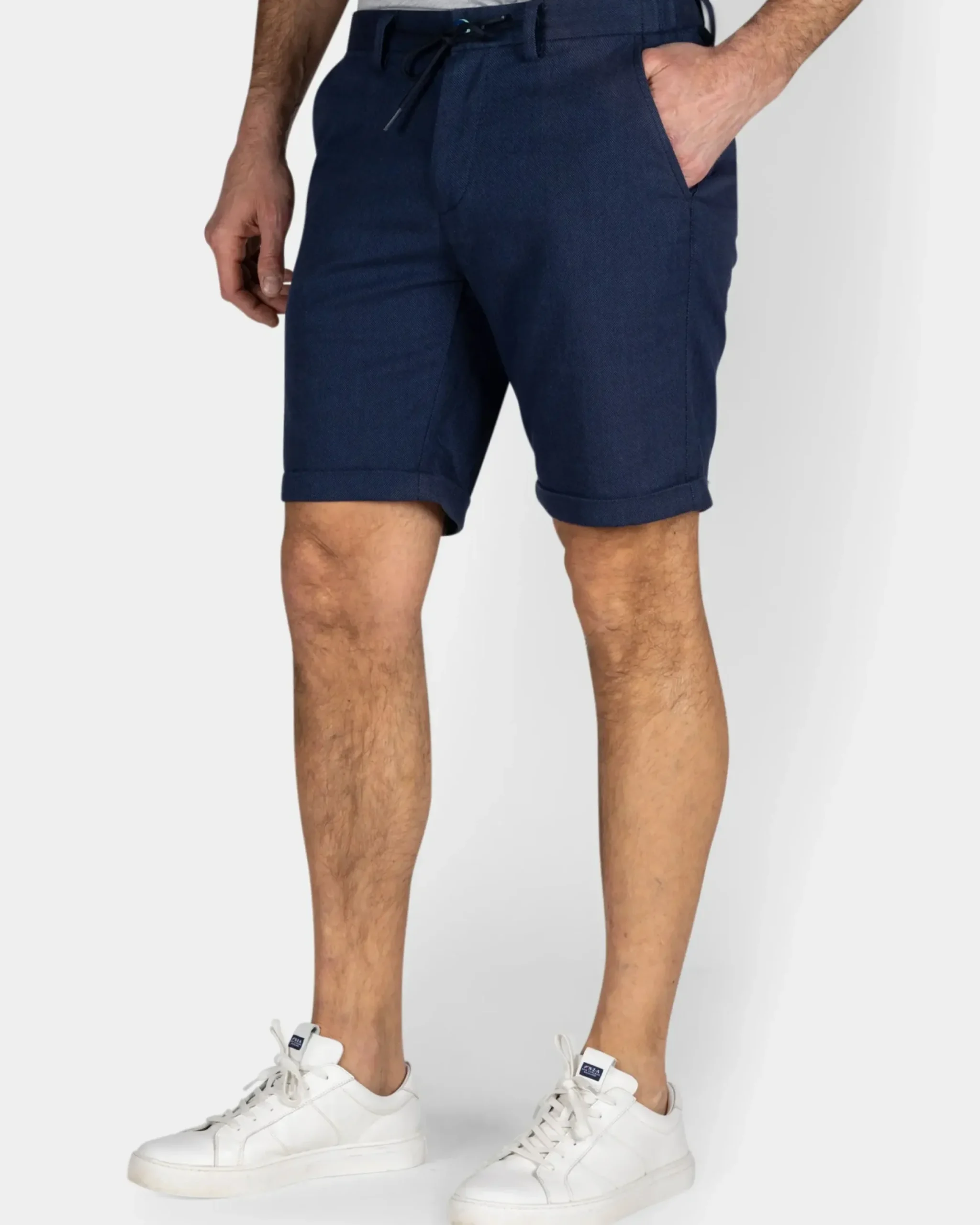 Navy stretch chino short