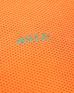 Oranje basis pullover met halve rits