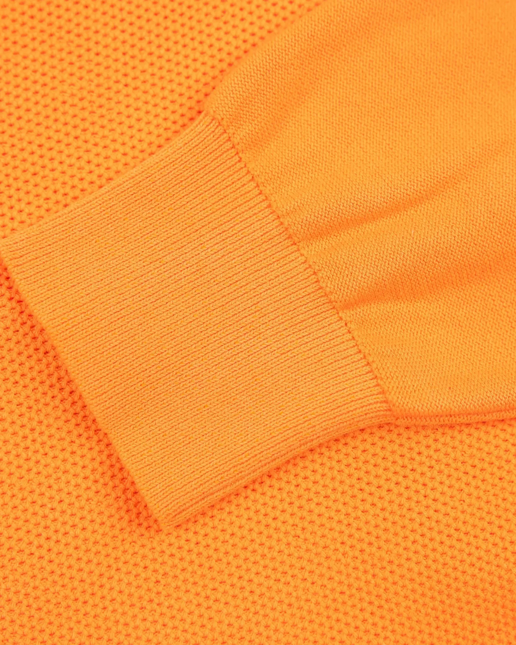 Oranje basis pullover met halve rits
