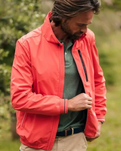 Oranje bomberjack met stretch