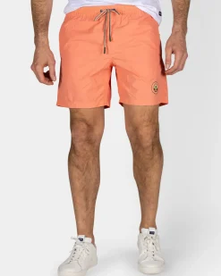 Oranje effen zwembroek met lycra binnenbroek