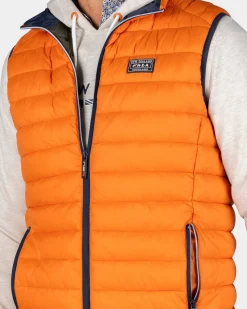 Oranje gewatteerde bodywarmer - Almond Orange