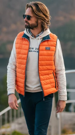 Oranje gewatteerde bodywarmer - Almond Orange
