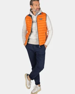 Oranje gewatteerde bodywarmer - Almond Orange