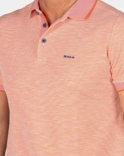 Oranje polo met modaal
