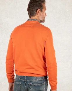 Oranje sweater met ronde hals - Ginger Orange