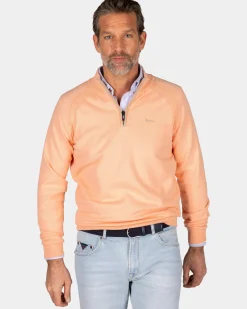 Oranje trui met halve rits