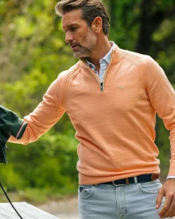 Oranje trui met halve rits
