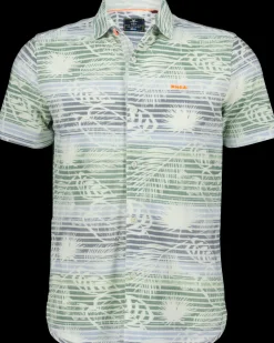 Overhemd met korte mouwen en bloemenprint legergroen - High Summer Army