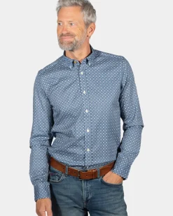 Overhemd met lange mouwen en print Rotootuaura - Storm Blue