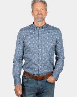 Overhemd met lange mouwen en print Rotootuaura - Storm Blue