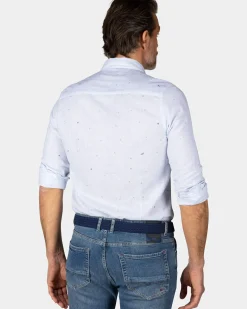 Pastelblauw overhemd met linnen