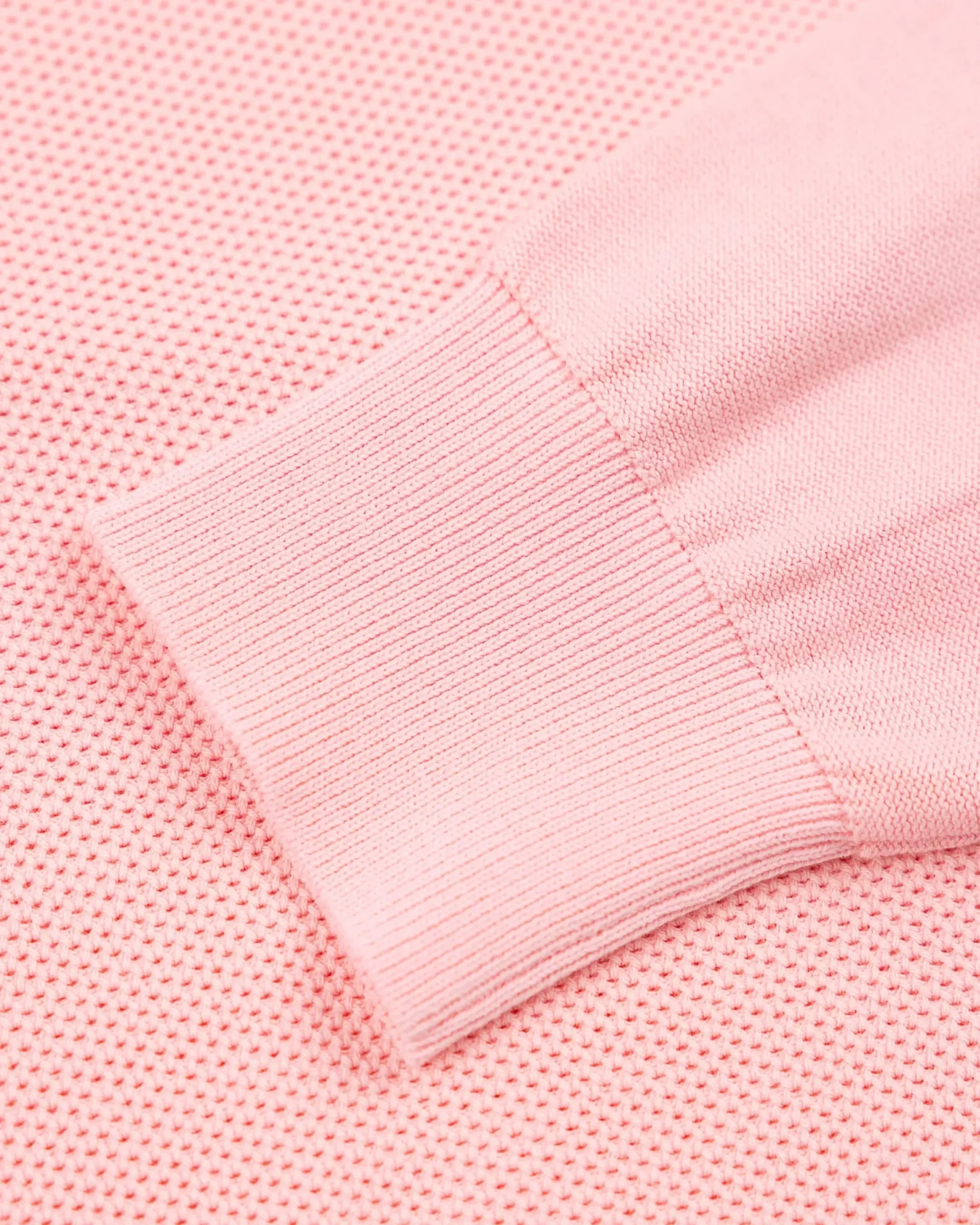 Pastelroze basis pullover met halve rits