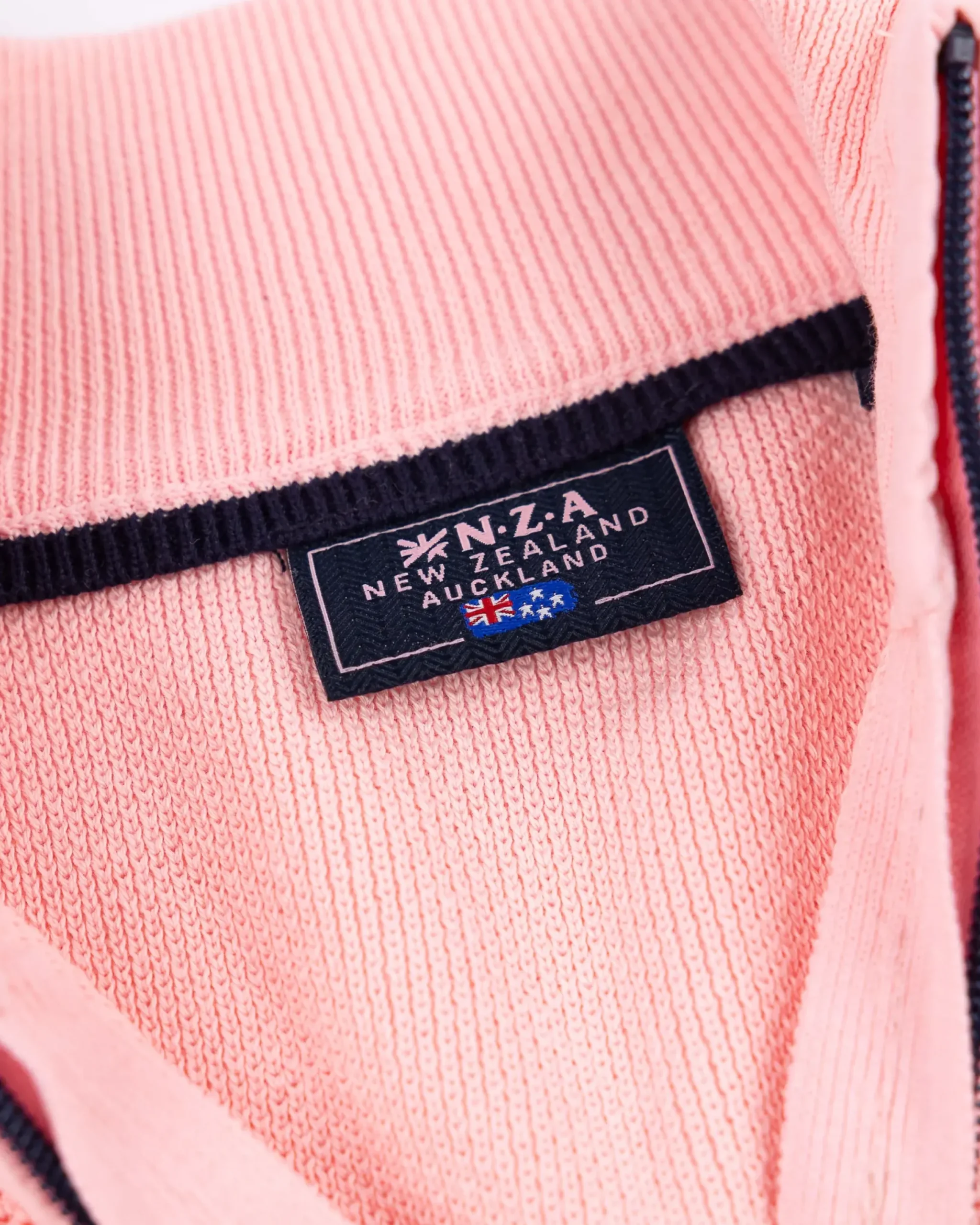 Pastelroze basis pullover met halve rits