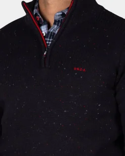 Pullover met halve rits in donkerblauw - Winter Navy