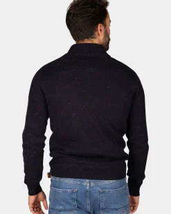 Pullover met halve rits in donkerblauw - Winter Navy