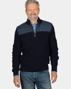 Pullover met halve rits Trinity - Ink Navy