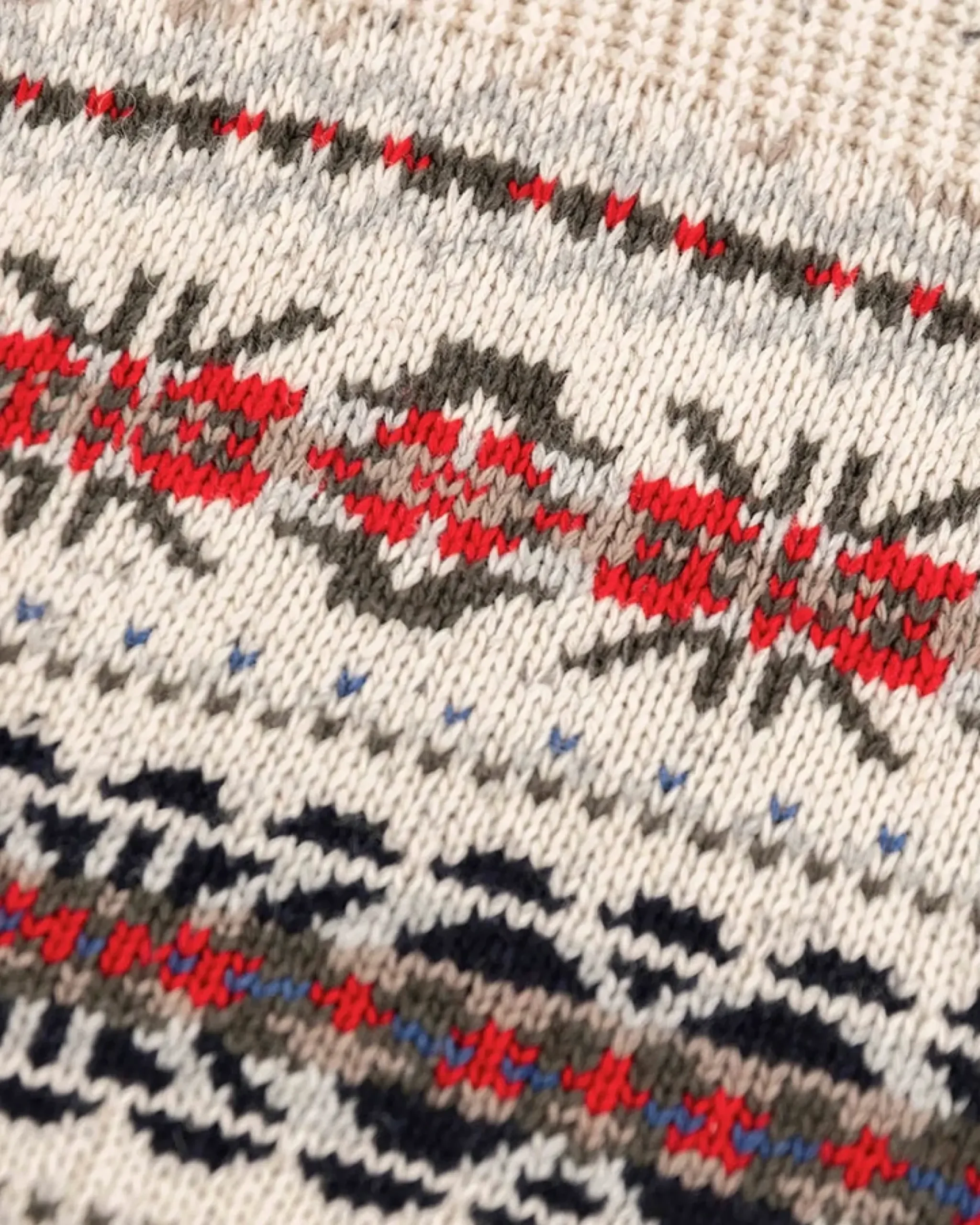 Pullover met halve rits van katoen en wol - Milky Ecru