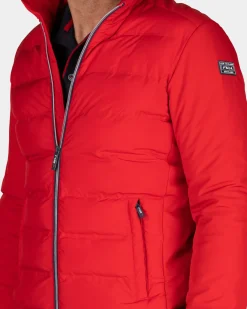 Rood polyester bomberjack - Reef Red