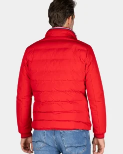 Rood polyester bomberjack - Reef Red