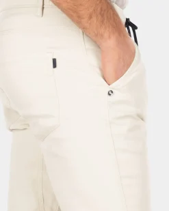 Sportieve effen chino - Cream