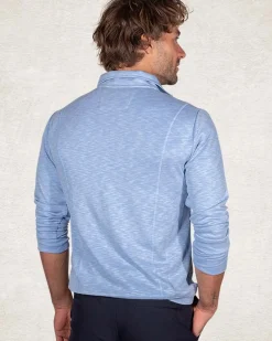 Sportieve sweater met halve rits - Pale Blue