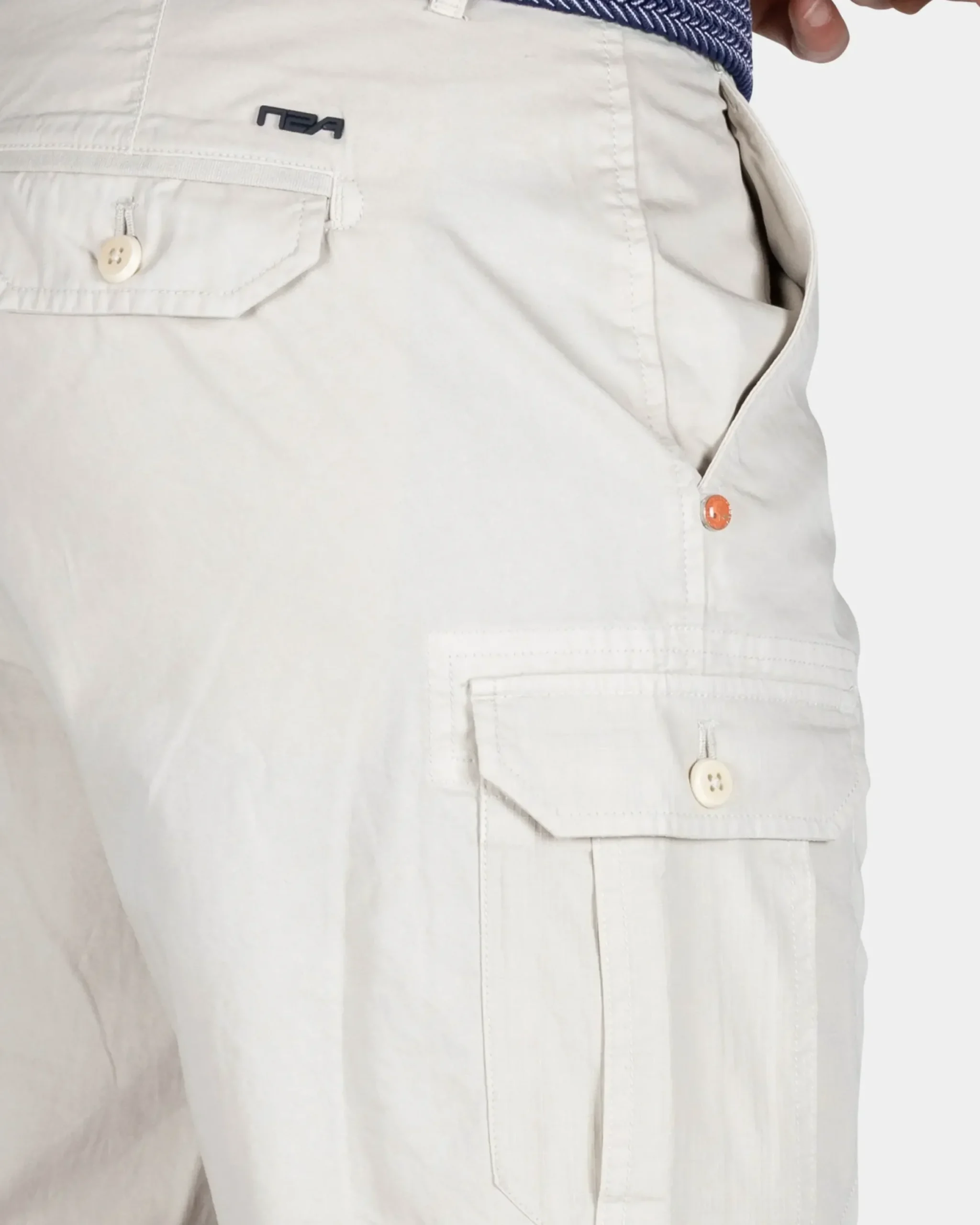 Stoere beige katoenen cargo short