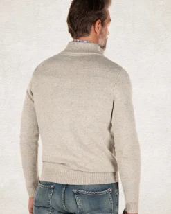 Trui met halve rits met wol - Shadow White
