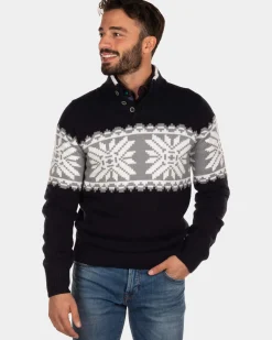 Trui met knopen Oromahoe - Steady Navy
