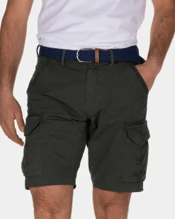 Ward Poplin korte cargo broek - Duck Green