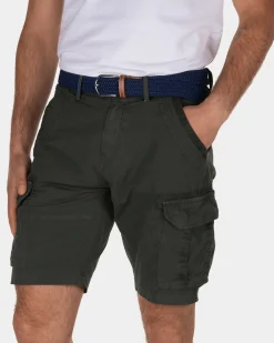 Ward Poplin korte cargo broek - Duck Green