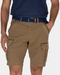 Ward Poplin korte cargo broek - Tobacco Brown