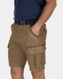 Ward Poplin korte cargo broek - Tobacco Brown