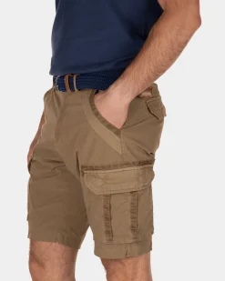 Ward Poplin korte cargo broek - Tobacco Brown