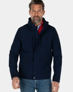 Waterafstotende jas met capuchon - Industrial Navy