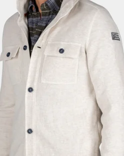 Wit katoenen overshirt - Powder Sand