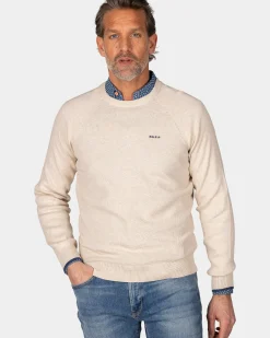 Witte effen pullover met ronde hals
