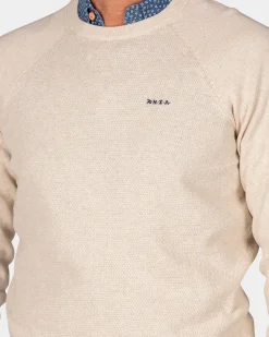 Witte effen pullover met ronde hals