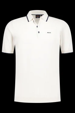 Witte jersey polo - Powder Sand