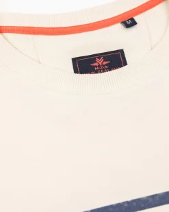 Witte sweater met blauwe streep - Cream
