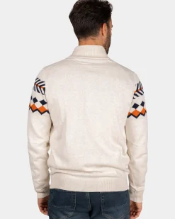 Witte trui met gebreid patroon - Powder Sand