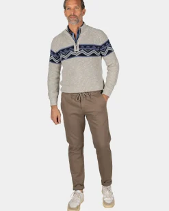 Zandkleurige gebreide katoenen pullover - Shimmering Sand